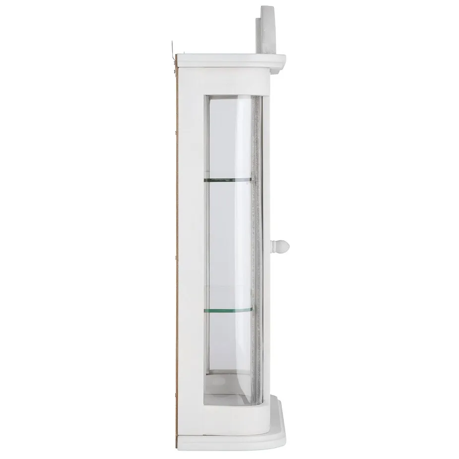 Rosedale Hardwood Wall Curio Cabinet: Lily White Finish