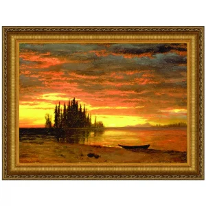 California Sunset Framed Canvas Painting Replica: Estate