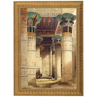 Egyptian Grand Portico Philae Framed Canvas Replica Painting: Small