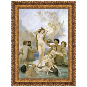La Naissance de Venus Framed Canvas Replica Painting: Small