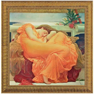 Flaming June Framed Canvas Replica Painting: Large