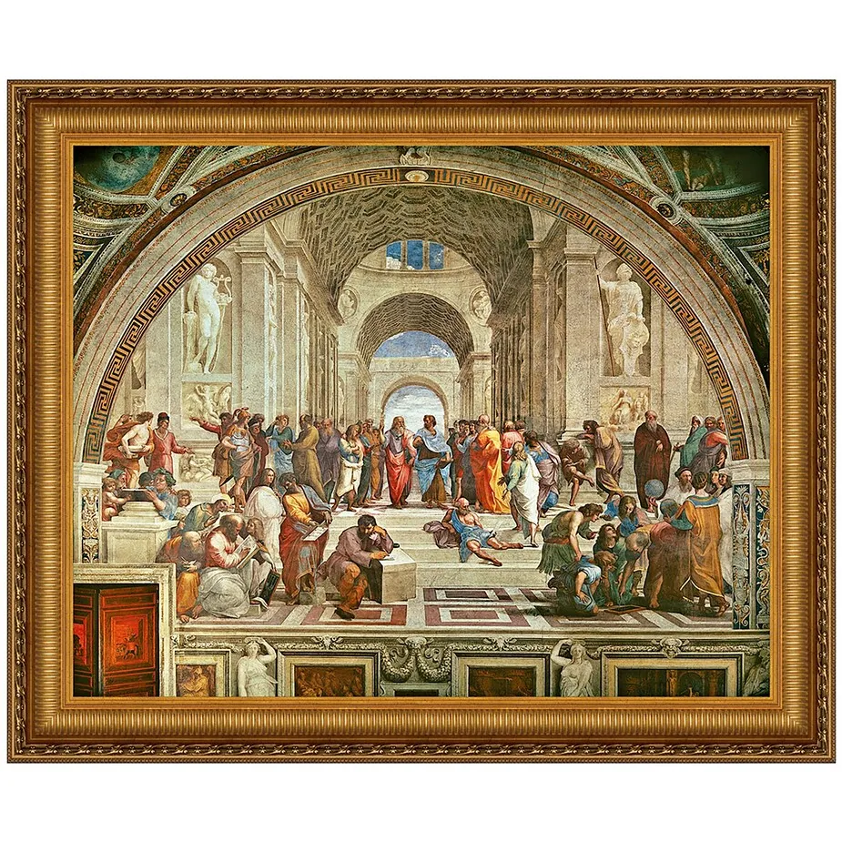 The School of Athens Framed Canvas Replica Painting: Grande