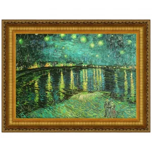 La Nuit Etoilee Framed Canvas Replica Painting: Grande