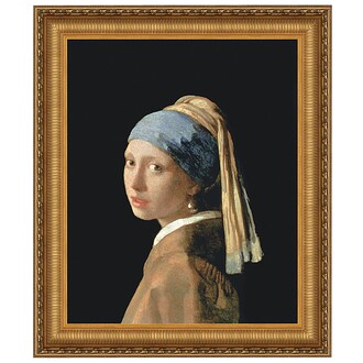 The Girl with a Pearl Earring Framed Canvas Replica Painting: Small
