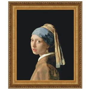 The Girl with a Pearl Earring Framed Canvas Replica Painting: Small
