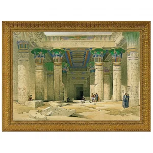 Grand Portico of the Temple of Philae Framed Canvas Replica Painting: Large