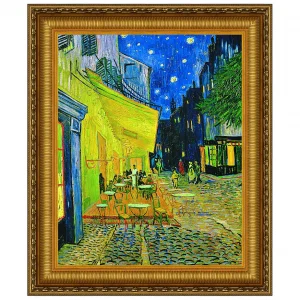 Cafe Terrace on the Place du Forum Framed Canvas Replica Painting: Grande