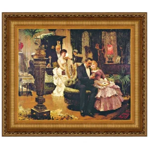 The Conversation Piece Framed Canvas Replica Painting: Large