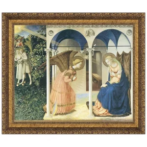 The Annunciation Altarpiece Framed Canvas Replica Painting: Small