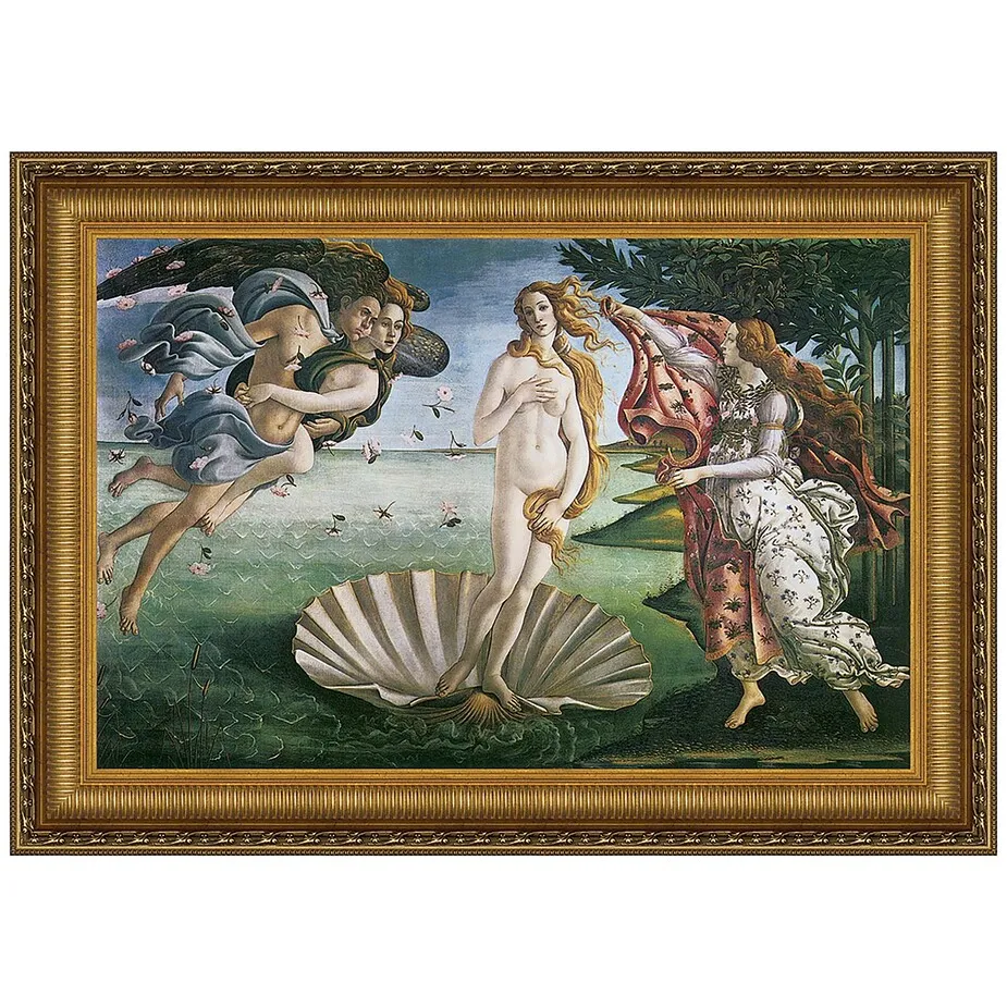 The Birth of Venus Framed Canvas Replica Painting: Grande