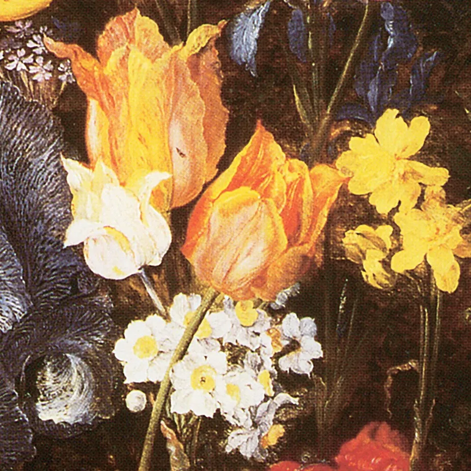 Bouquet of Flowers Framed Canvas Replica Painting: Grande