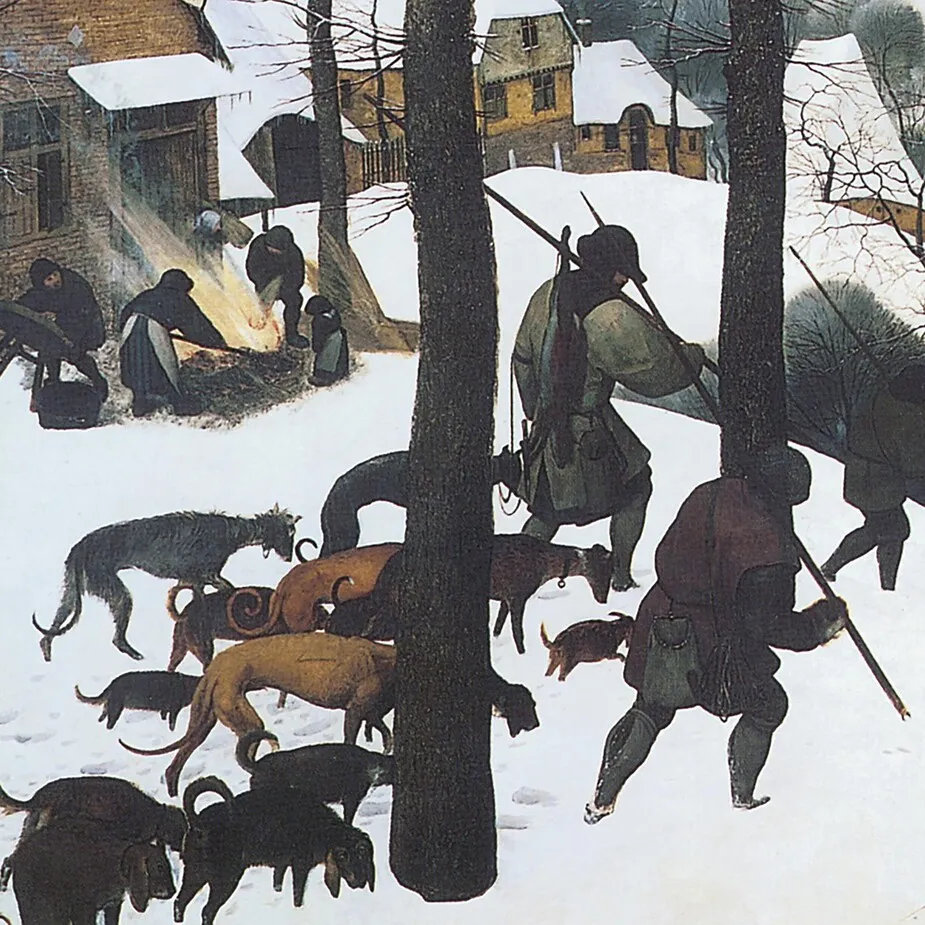 The Hunters in the Snow Framed Canvas Replica Painting: Grande