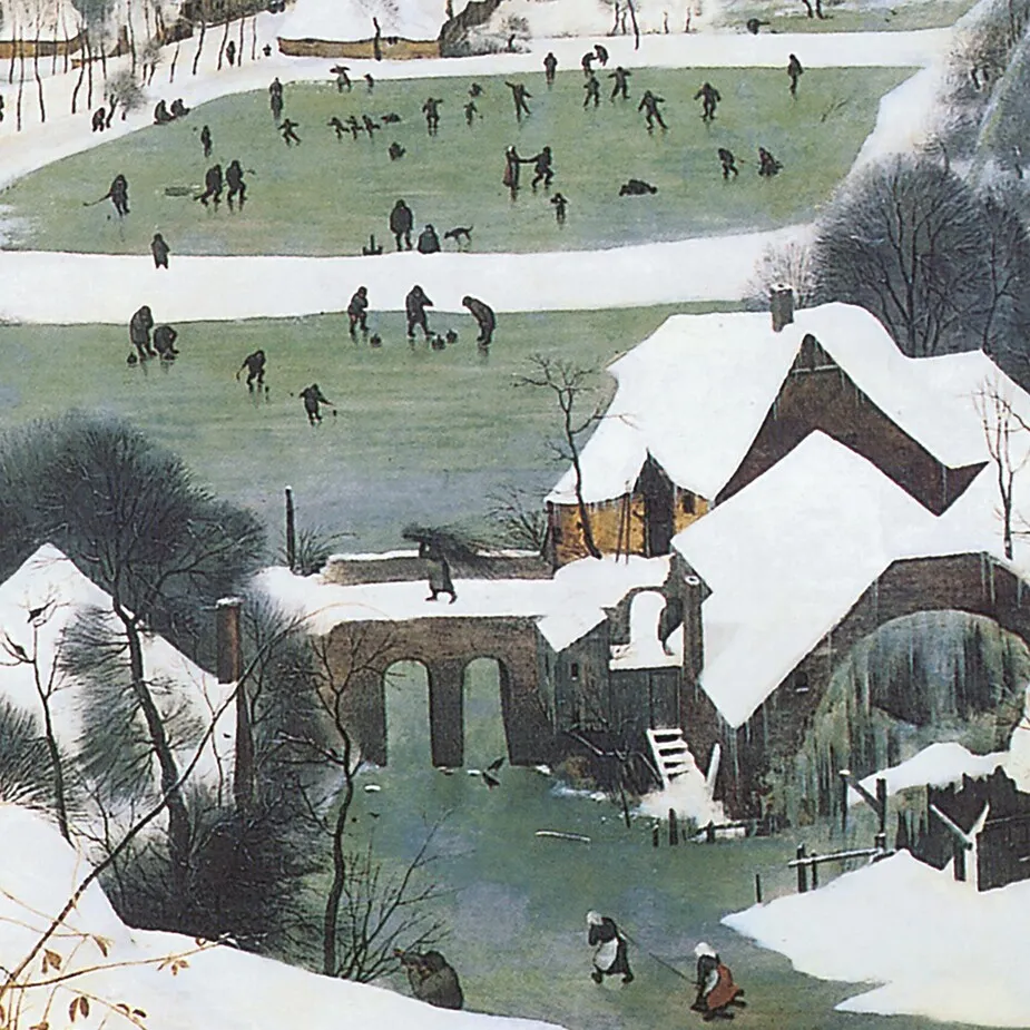 The Hunters in the Snow Framed Canvas Replica Painting: Grande