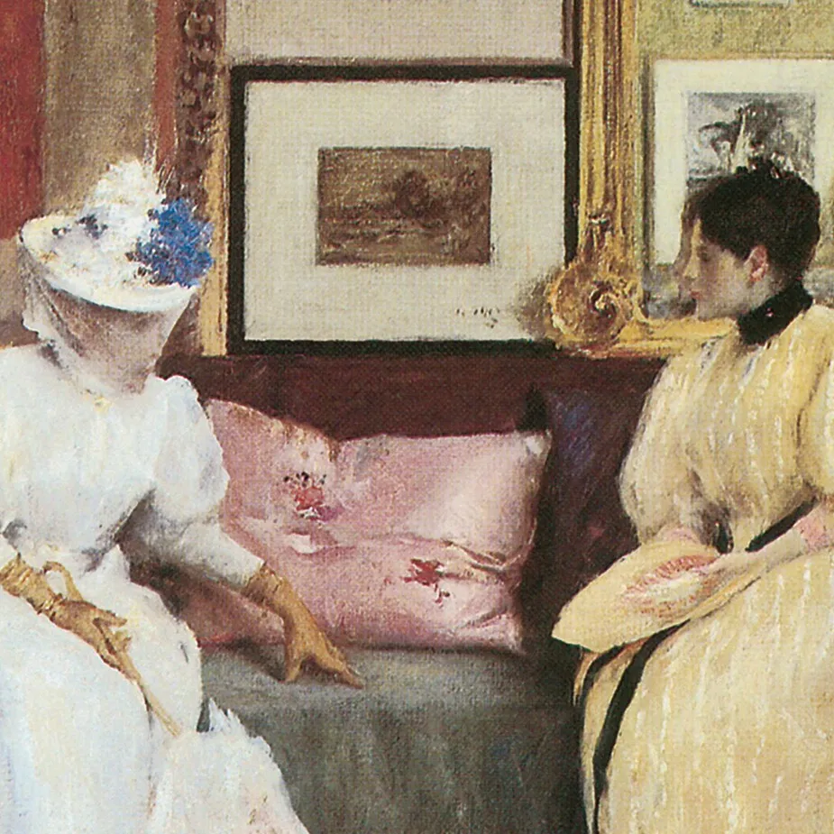 A Friendly Call Framed Canvas Replica Painting: Large