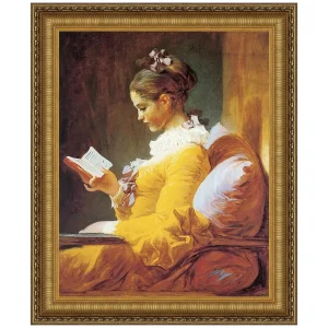 A Young Girl Reading Framed Canvas Replica Painting: Medium