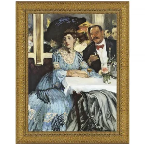 Chez Mouquin Framed Canvas Replica Painting: Grande