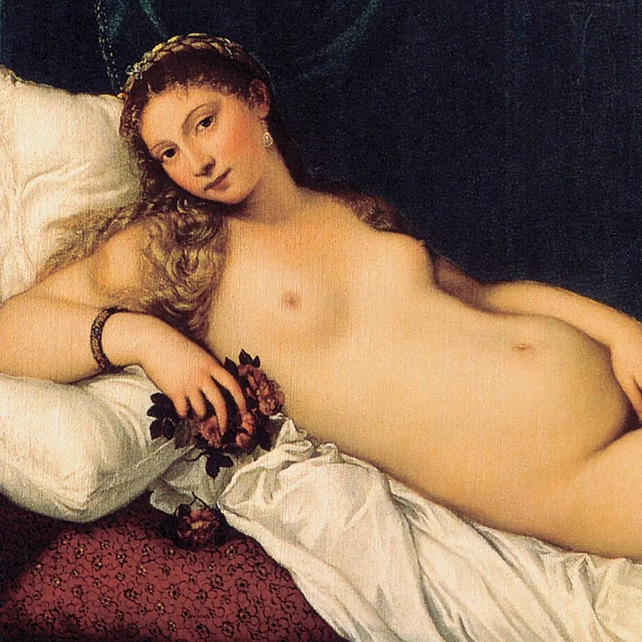 The Venus of Urbino Framed Canvas Replica Painting: Small