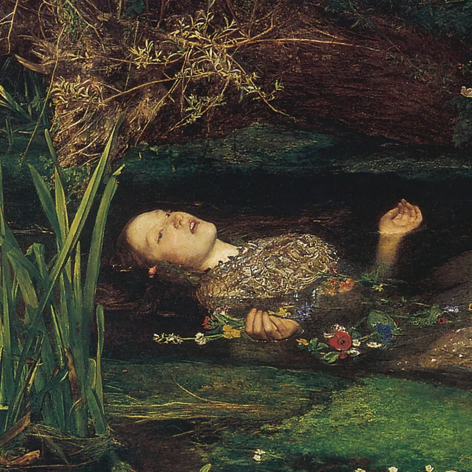 Ophelia Framed Canvas Replica Painting: Medium