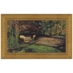 Ophelia Framed Canvas Replica Painting: Grande