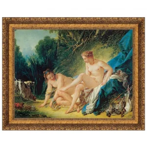 Diana Leaving Her Bath Framed Canvas Replica Painting: Medium