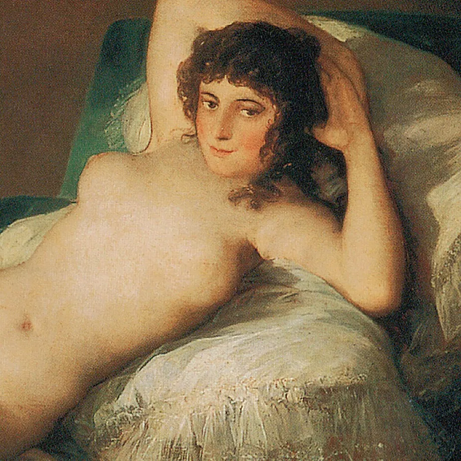 The Nude Maja (La Maja Desnuda) Framed Canvas Replica Painting: Large