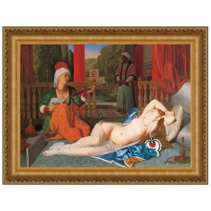 Odalisque with Slave Framed Canvas Replica Painting: Grande