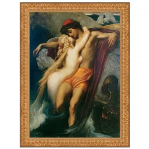 The Fisherman and the Syren Framed Canvas Replica Painting: Large