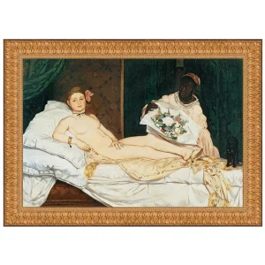 Olympia Framed Canvas Replica Painting: Large