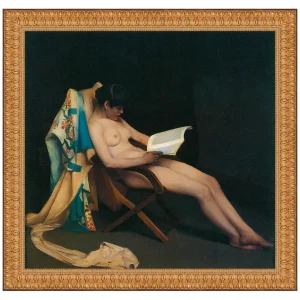 The Reading Girl Framed Canvas Replica Painting: Grande