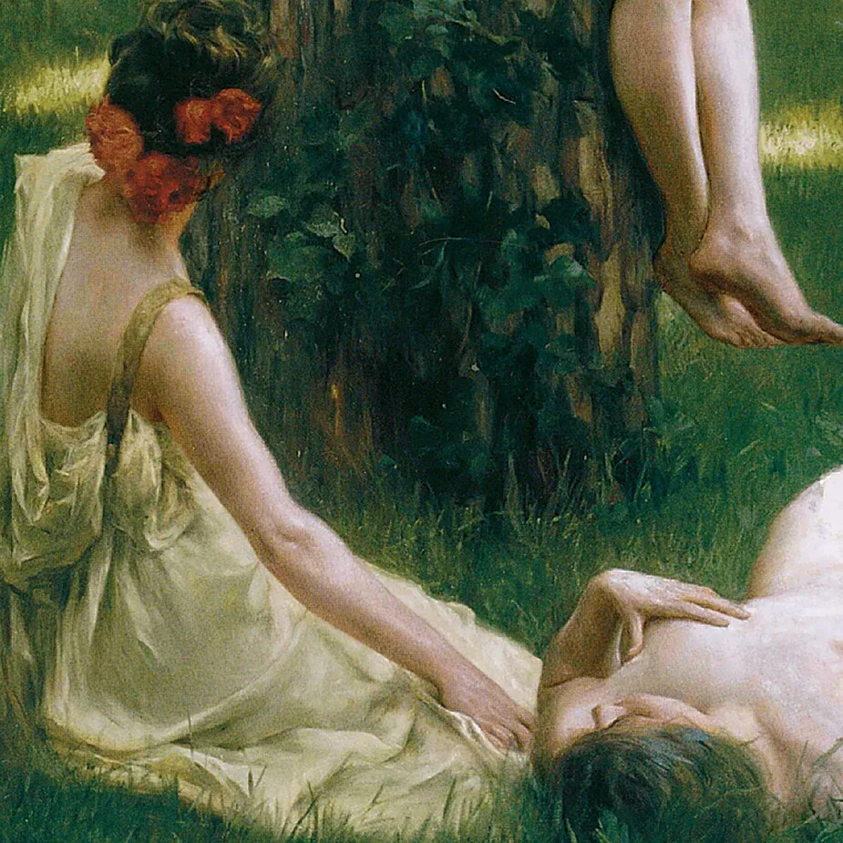 The Glade Framed Canvas Replica Painting: Medium