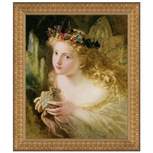 Take the Fair Face of Woman Framed Canvas Replica Painting: Medium