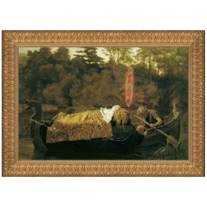 Elaine the Lily Maid of Astolat Framed Canvas Replica Painting: Small