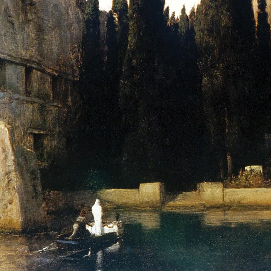 Island of the Dead (III) Framed Canvas Replica Painting: Small