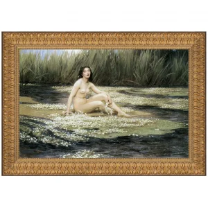 The Water Nymph Framed Canvas Replica Painting: Large