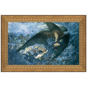 Night with her Train of Stars Framed Canvas Replica Painting: Small