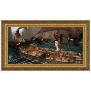 Ulysses and the Sirens Framed Canvas Replica Painting: Large