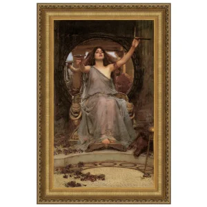 Circe Offering the Cup to Ulysses Framed Canvas Replica Painting: Small