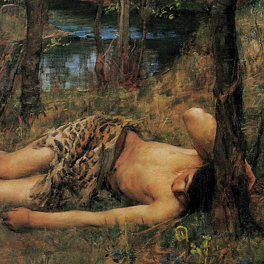 A Naiad Framed Canvas Replica Painting: Medium