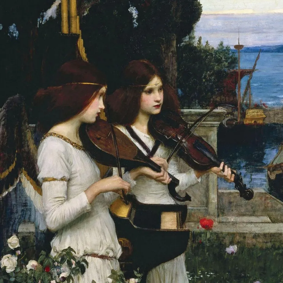 Saint Cecilia Framed Canvas Replica Painting: Medium