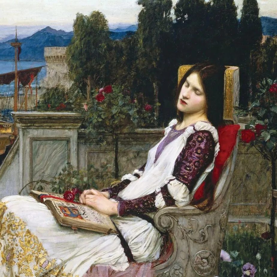 Saint Cecilia Framed Canvas Replica Painting: Medium