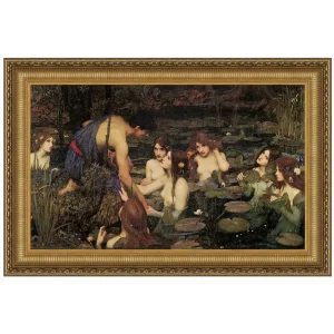 Hylas and the Water Nymphs Framed Canvas Replica Painting: Medium