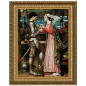 Tristan and Isolde Sharing the Potion Framed Canvas Replica Painting: Large