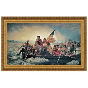 Washington Crossing the Delaware Framed Canvas Replica Painting: Medium
