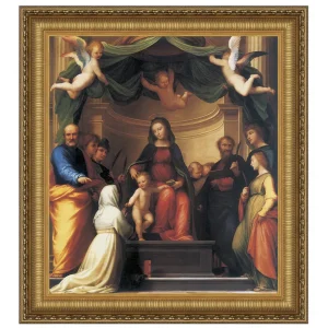 Mystic Marriage of Saint Catherine Framed Canvas Replica Painting: Medium