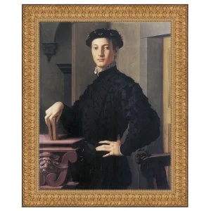 Portrait of a Young Man Framed Canvas Replica Painting: Large