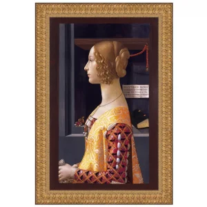 Portrait of Giovanna Tornabuoni Framed Canvas Replica Painting: Medium
