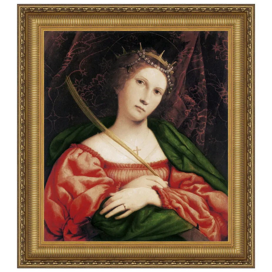 Saint Catherine of Alexandria Framed Canvas Replica Painting: Small