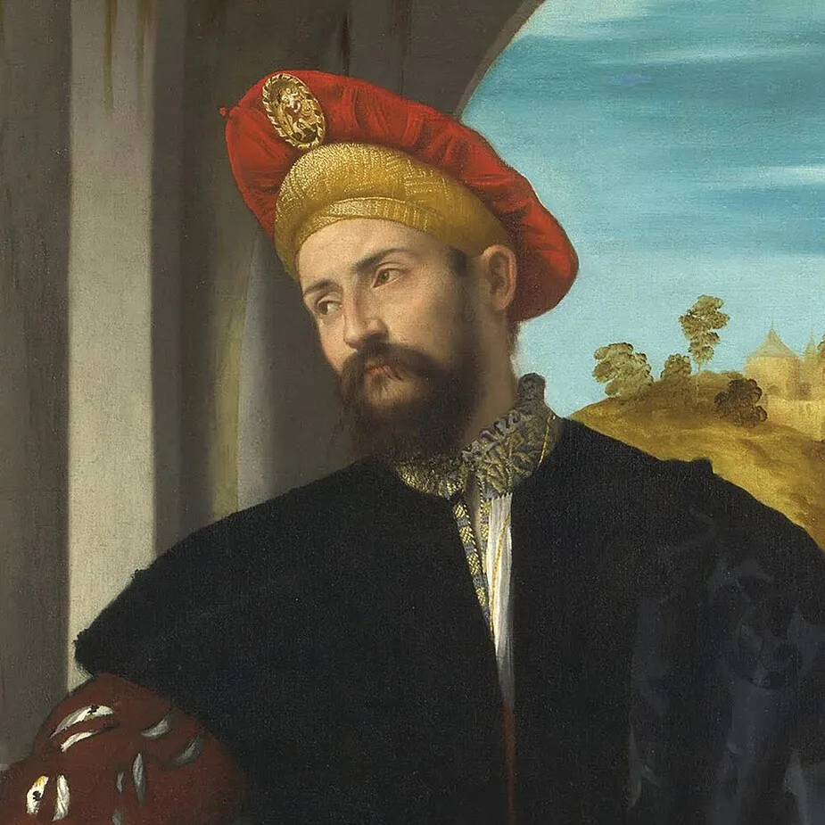 Portrait of a Man Framed Canvas Replica Painting: Grande
