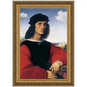 Portrait of Agnolo Doni Framed Canvas Replica Painting: Small