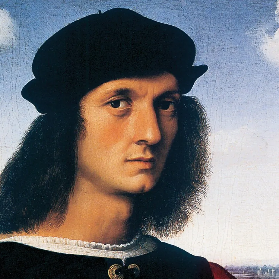 Portrait of Agnolo Doni Framed Canvas Replica Painting: Large